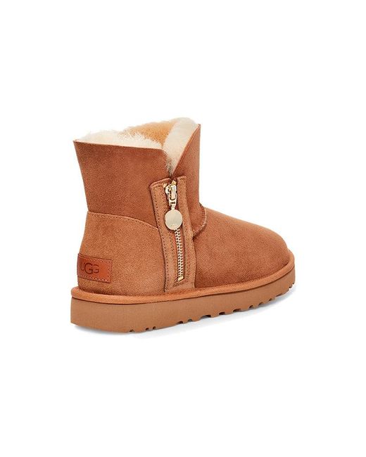 Ugg Brown (Wmns) Bailey Zip Mini Retro Fleece Lined