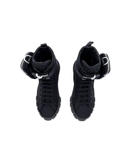 Prada Blue (Wmns) Wheel Re-Nylon Hight Sneakers With Larger Pouch