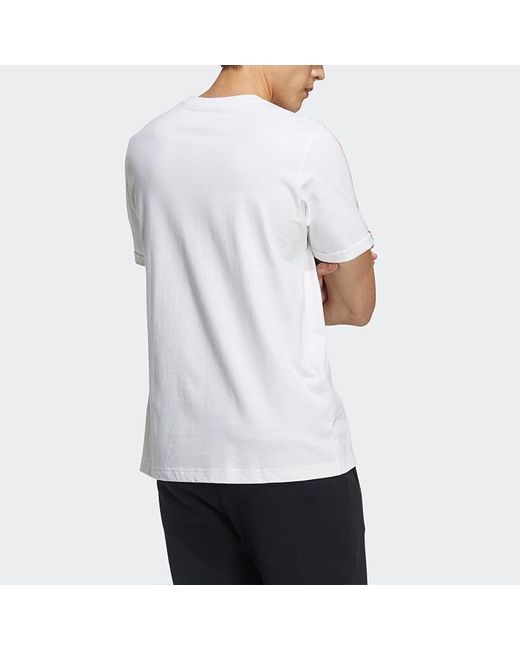 Adidas White Neo X Crossover M Cny Ww Tee Casual Sports Round Neck Short Sleeve for men