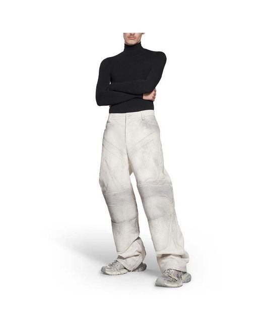 Balenciaga Gray Biker Baggy Pants for men