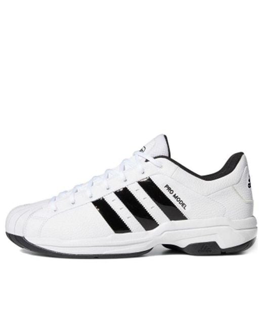 Adidas White Pro Model 2G Low for men