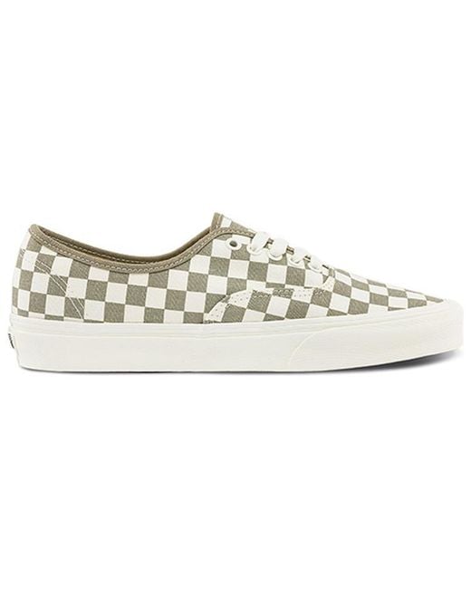 Vans White Authentic Classics Checkered 'Khaki' for men