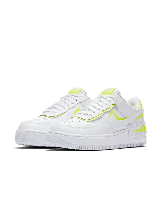 Nike White (Wmns) Air Force 1 Shadow 'Volt'