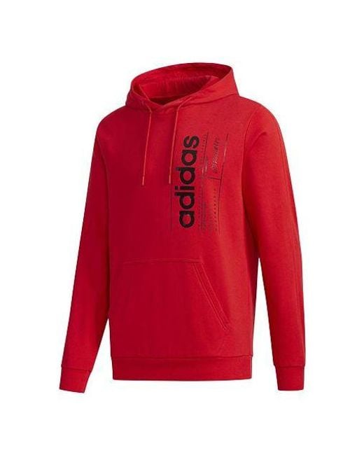 Adidas Red Casual Sports Pullover for men