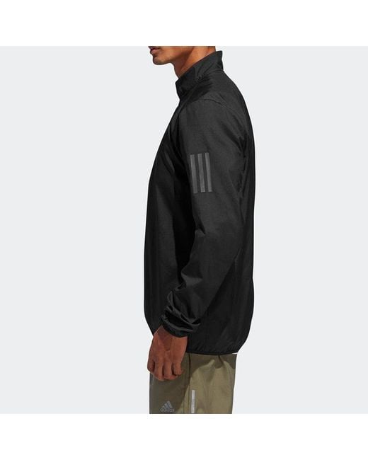Adidas Black Own The Run Jkt Reflective Printing Running Jacket for men