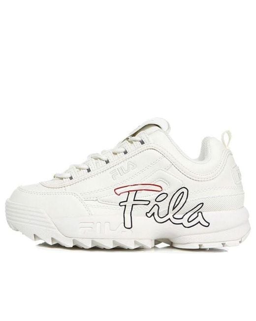 Fila White Disruptor 2 Low Top Clunky Shoes