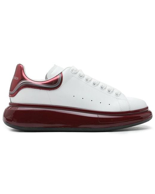 McQueen White Oversized Sneaker Burgundy Metallic' for men