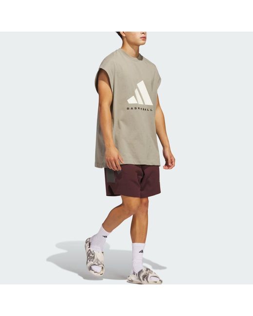 Adidas Gray Sleeveless Vest 'Putty' for men