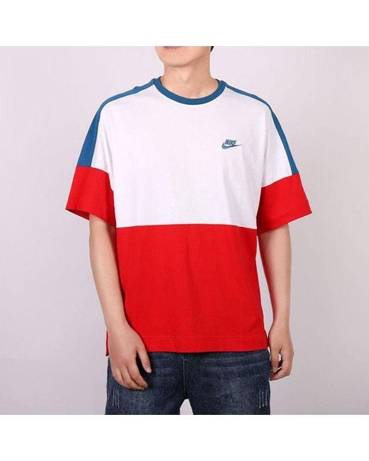 Nike Red Casual Sports Round Neck Short Sleeve for men