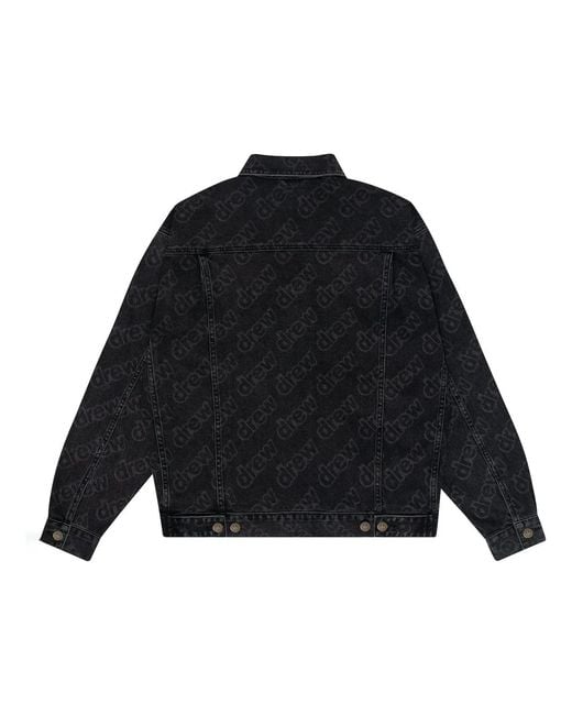 Drew House Black Oversized Trucker Jacket Secret Repeat' for men