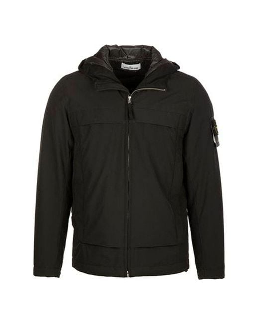 Stone Island Black Panelled Hoody Jacket for men