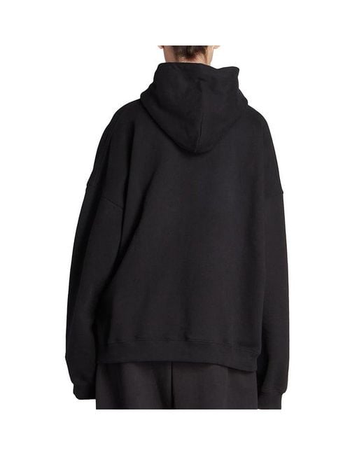 Balenciaga Blue Est. 1917 College Logo Print Hoodie Wide Fit
