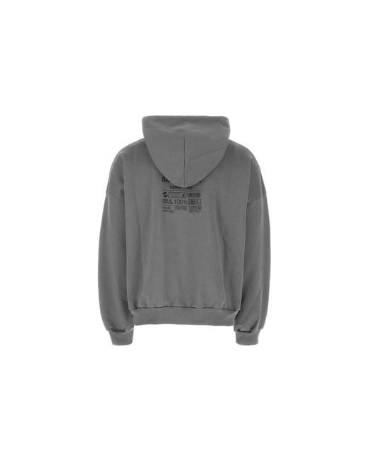Balenciaga Gray Care Label Hoodie Middle Fit for men