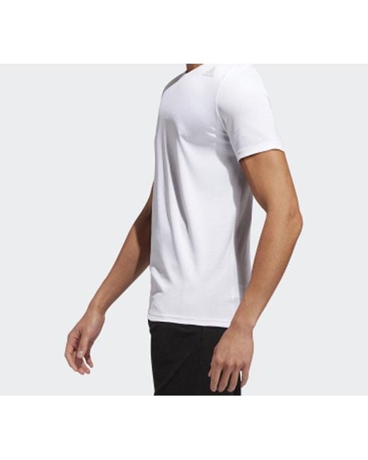 Adidas White Trg Tee H.Rdy Sports Training Short-Sleeve Tee for men