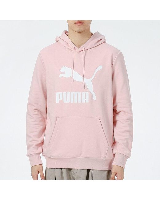 PUMA Pink Classics Logo Printing Pullover Sports for men