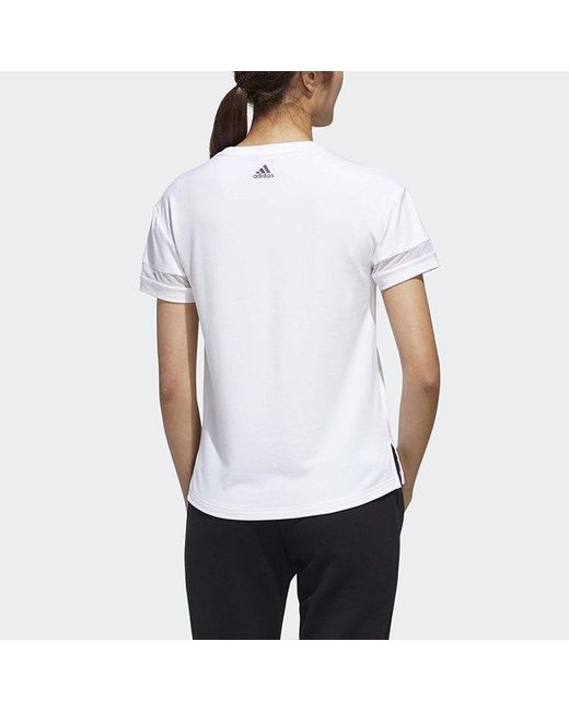 Adidas White (Wmns) Sports Stylish Round Neck Short Sleeve