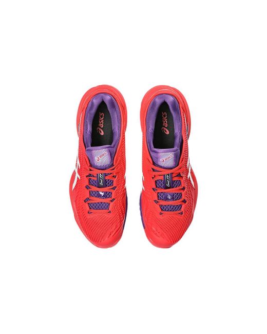 Asics Red Court Flytefoam 3 Novak Tennis Shoe for men