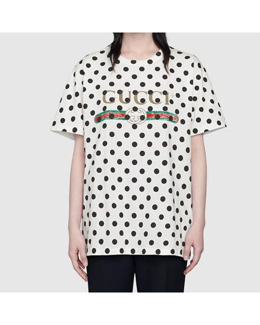 Gucci White (Wmns) With Round Neck And Wave Dot Letters For