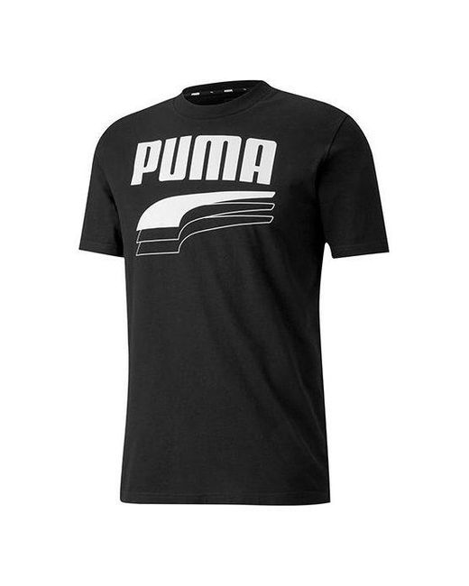 PUMA Black Alphabet Printing Casual Short Sleeve for men