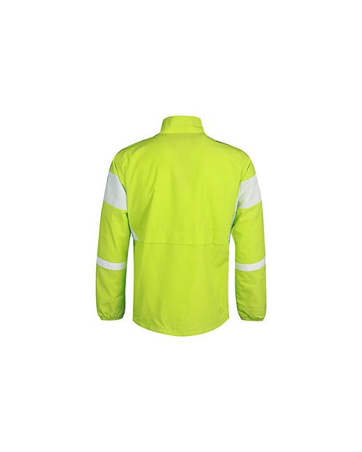 Adidas Green Stand Collar Woven Colorblock Jacket for men
