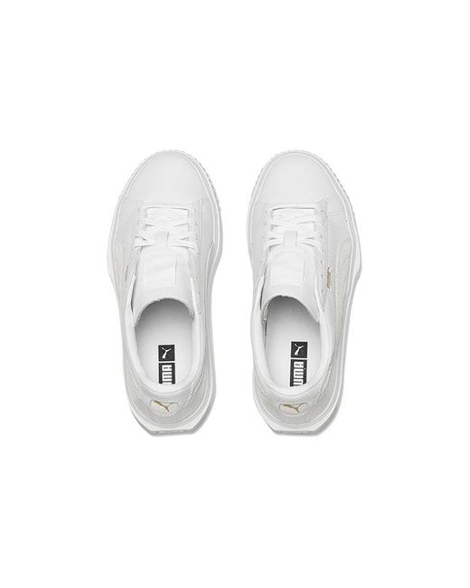 PUMA White Breaker Low Top Casual Skate Shoes for men