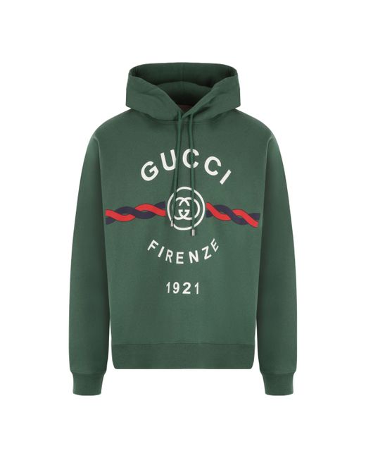 Gucci Green Interlocking G Torchon Cotton Sweatshirt for men