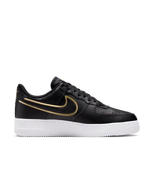 Nike Black Air Force 1 '07 Lv8 'Metallic Swoosh Pack for men