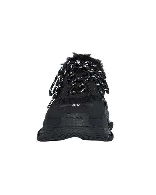 Balenciaga Black Triple S Sneaker 'Faux Fur' for men