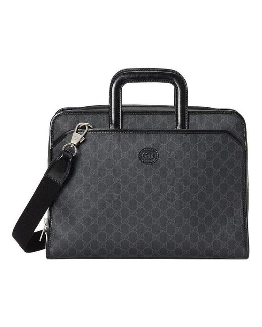 Gucci Black Briefcase With Interlocking G for men