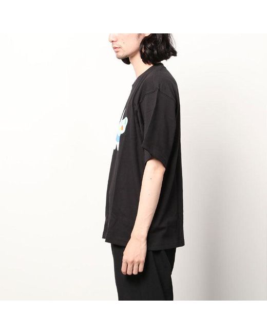 Adidas Black Originals X Melting Sadness Crossover Funny Logo Printing Round Neck Short Sleeve T-Shirt for men