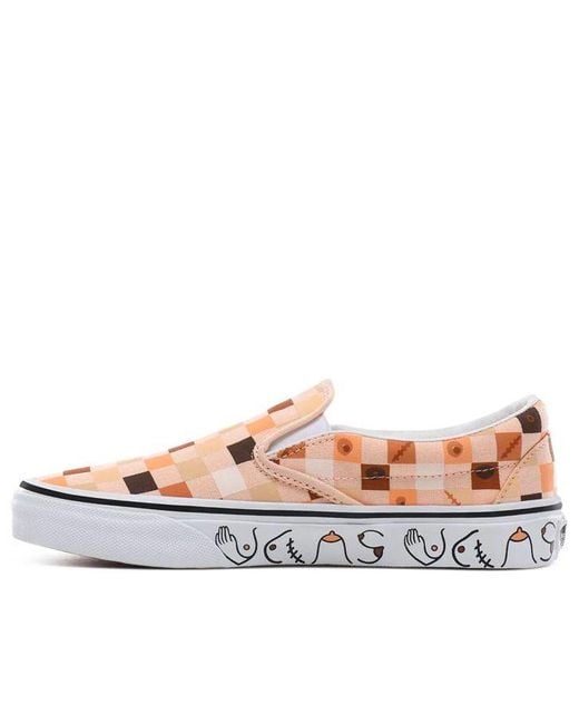 Vans White Slip-On 'Breast Cancer Awareness' for men