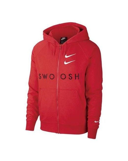 Nike Red Zipper Hooded Sports Jacket for men