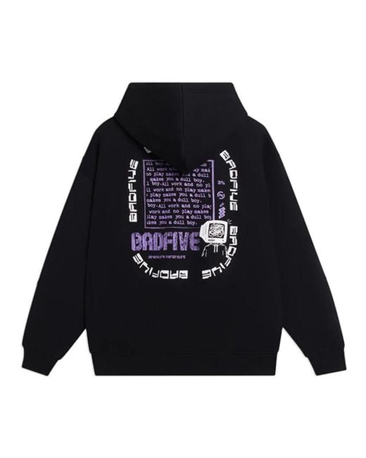 Li-ning Blue Badfive Hoops Graphic Hoodie for men