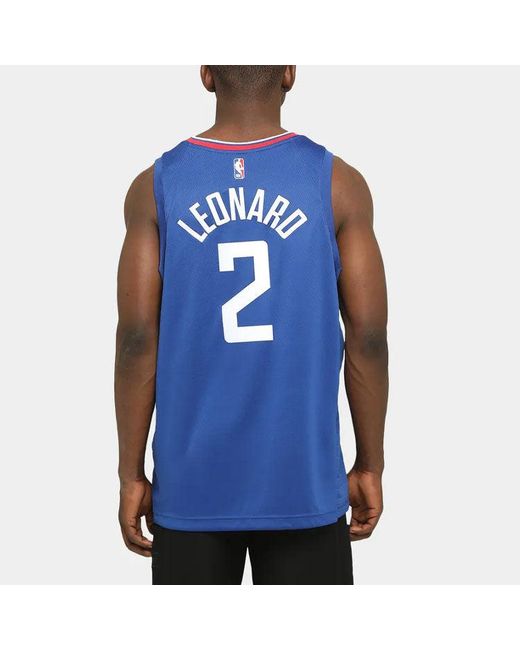 Nike Blue Nba Sports Basketball Jersey Sw Fan Edition Los Angeles Clippers Leonard 2 for men