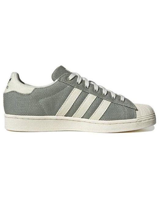 Adidas Gray Originals Superstar Shoes Cream' for men