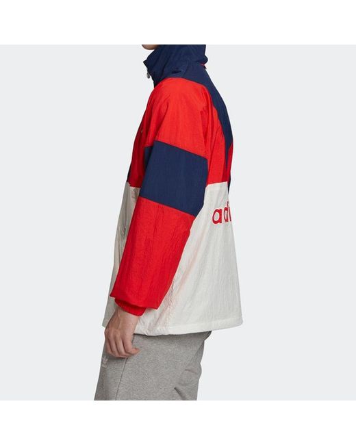 Adidas Red Originals Casual Half Zipper Pullover for men