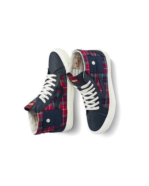Vans Blue Baracuta X Sk8-Hi Pocket Vault Lx 'Tartan Plaid' for men