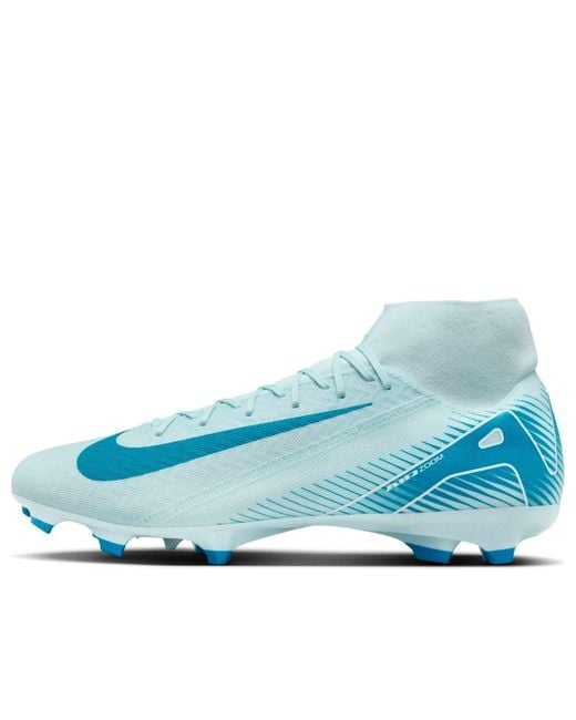 Nike Blue Mercurial Superfly 10 Academy Multi-Ground High-Top Soccer Cleats for men