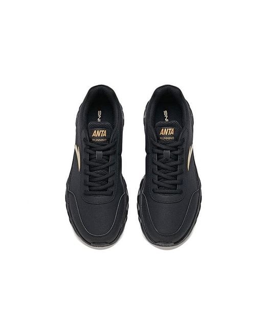 Anta Black Running Series Sneakers Leather for men