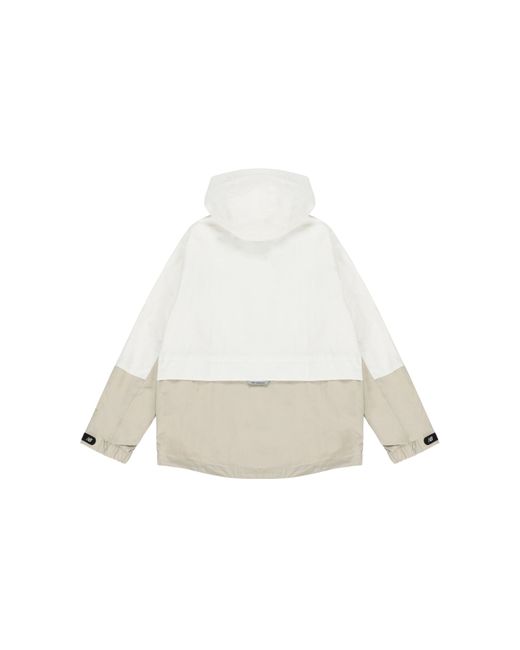 New Balance White Logo Embroidered Colorblock Hooded Jacket Couple Style