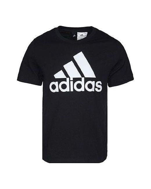 Adidas Black Logo Printing Sports Round Neck Short Sleeve for men