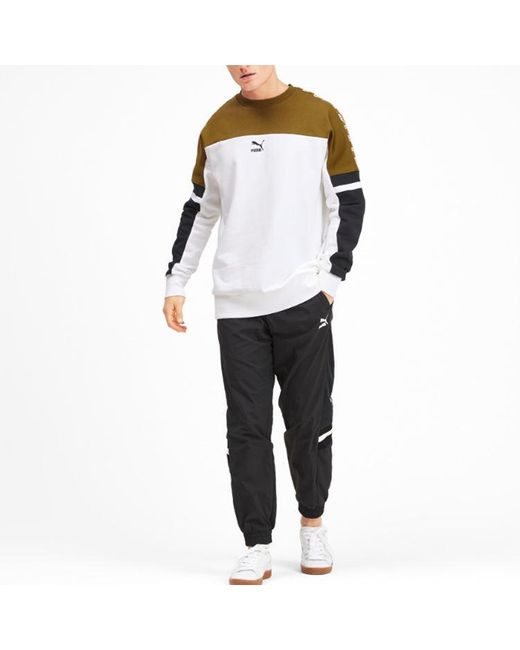 PUMA White Logo Printing Colorblock Round Neck for men