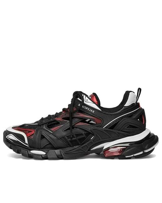 Balenciaga Black Track.2 Trainer Burgundy' for men