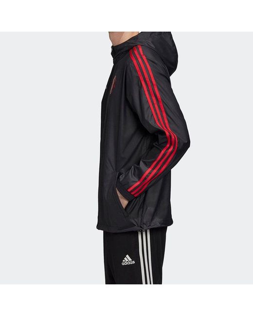 Adidas Black Manchester United Soccer/Football Sports Jacket for men