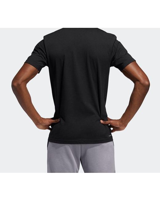 Adidas Black Batw Hrdn Logo Sports Basketball Short-Sleeve Tee for men