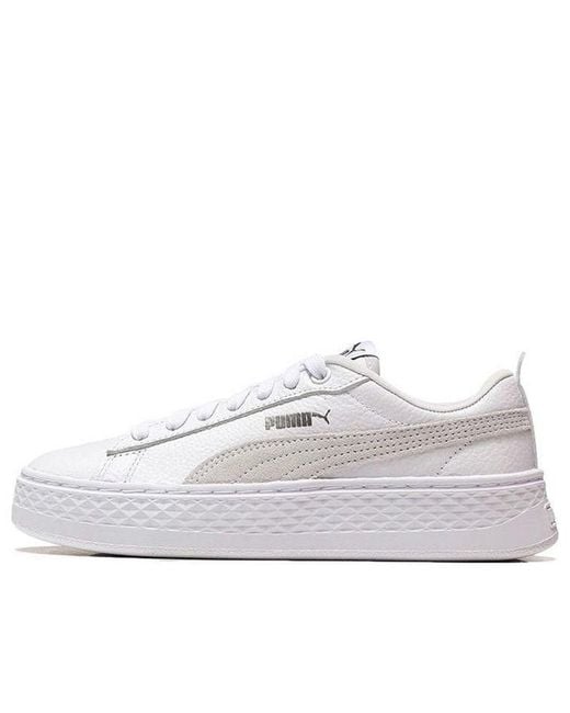 PUMA White (Wmns) Smash Platform Low