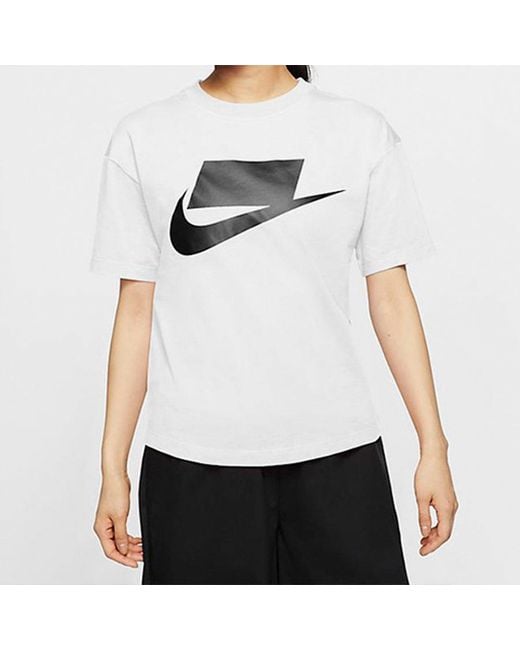 Nike White (Wmns) Sportswear Chest Classic Large Logo Short Sleeve