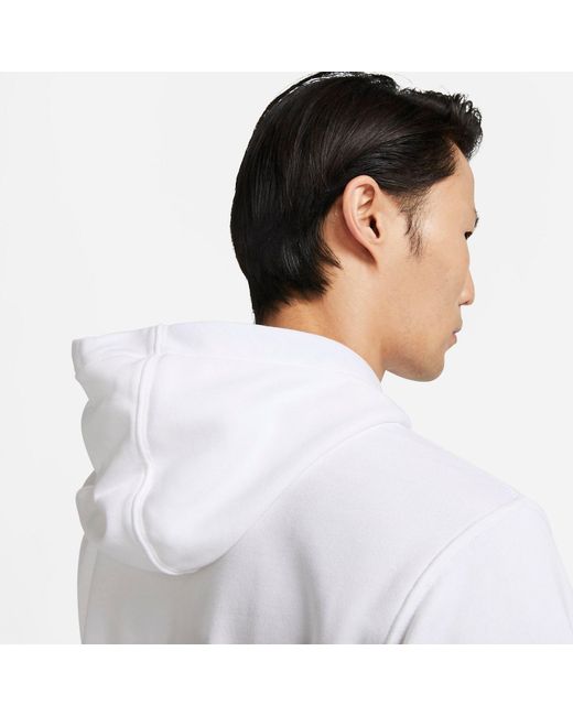 Nike White Soccer French Terry Pullover Hoodie for men
