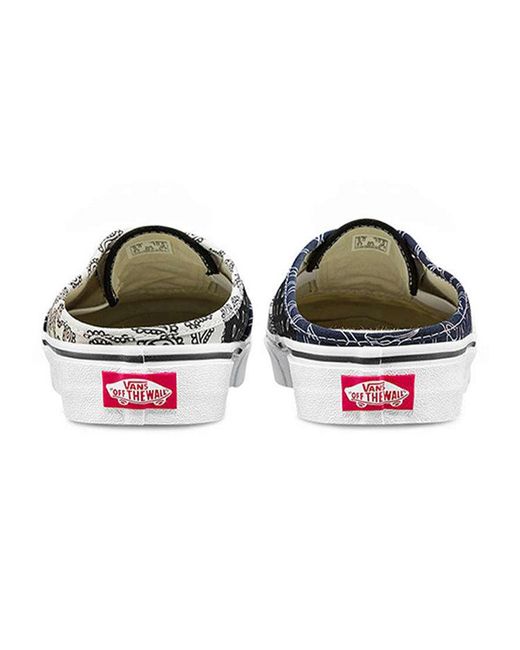 Vans White Authentic Mule 'Pattern Mix for men