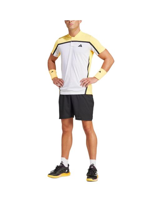 Adidas White Tennis Heat.Rdy Pro Freelift Henley Polo Shirt Asia Sizing for men